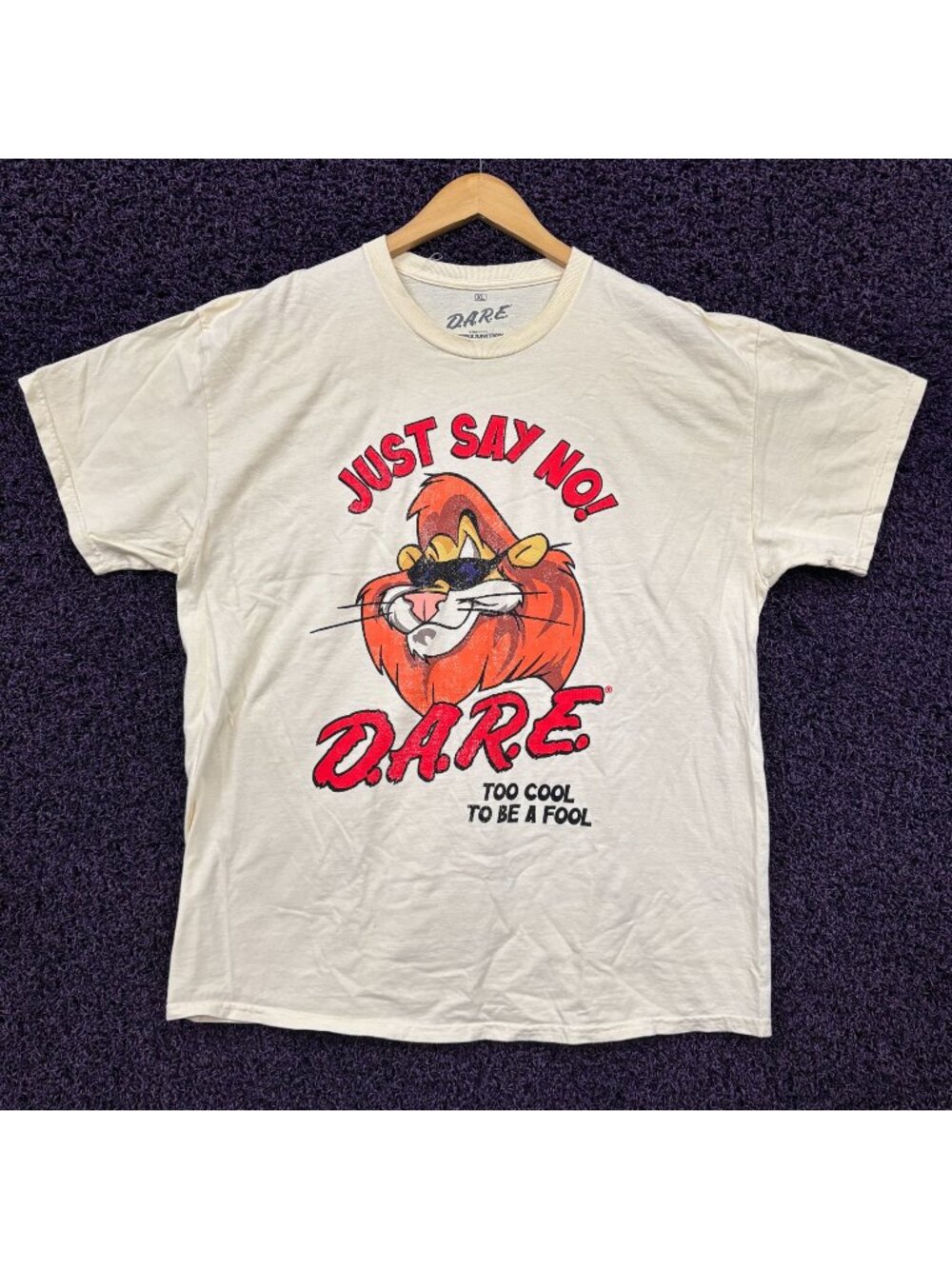 DARE Too Cool To Be A Fool Just Say No Slogan T-Shirt XL
